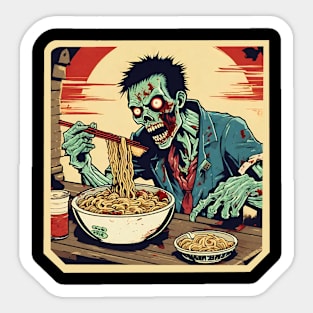 Zombie eat ramen Sticker